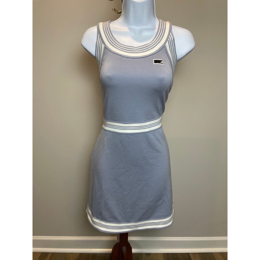 Oyrosy Light Blue Athleisure Tennis Dress Halter Racerback Side Zip Size M NWT